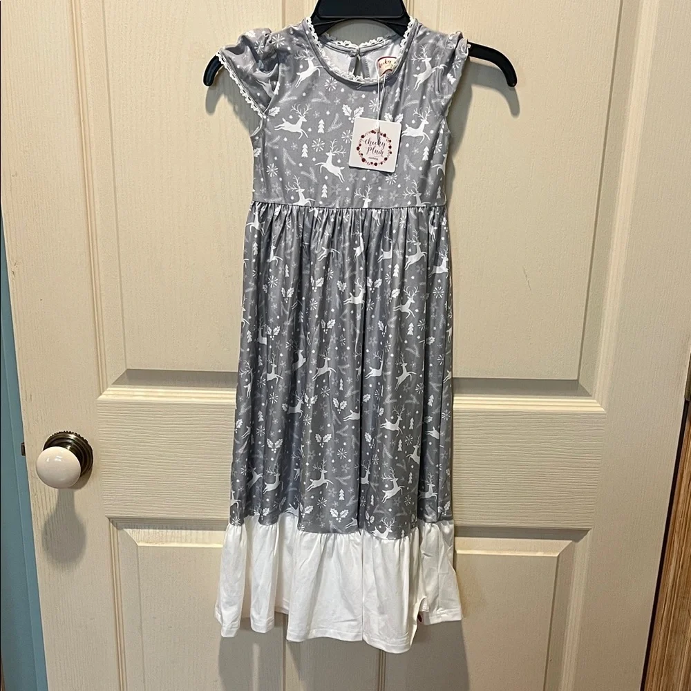 Cheeky Plum Gray and White Reindeer loungewear